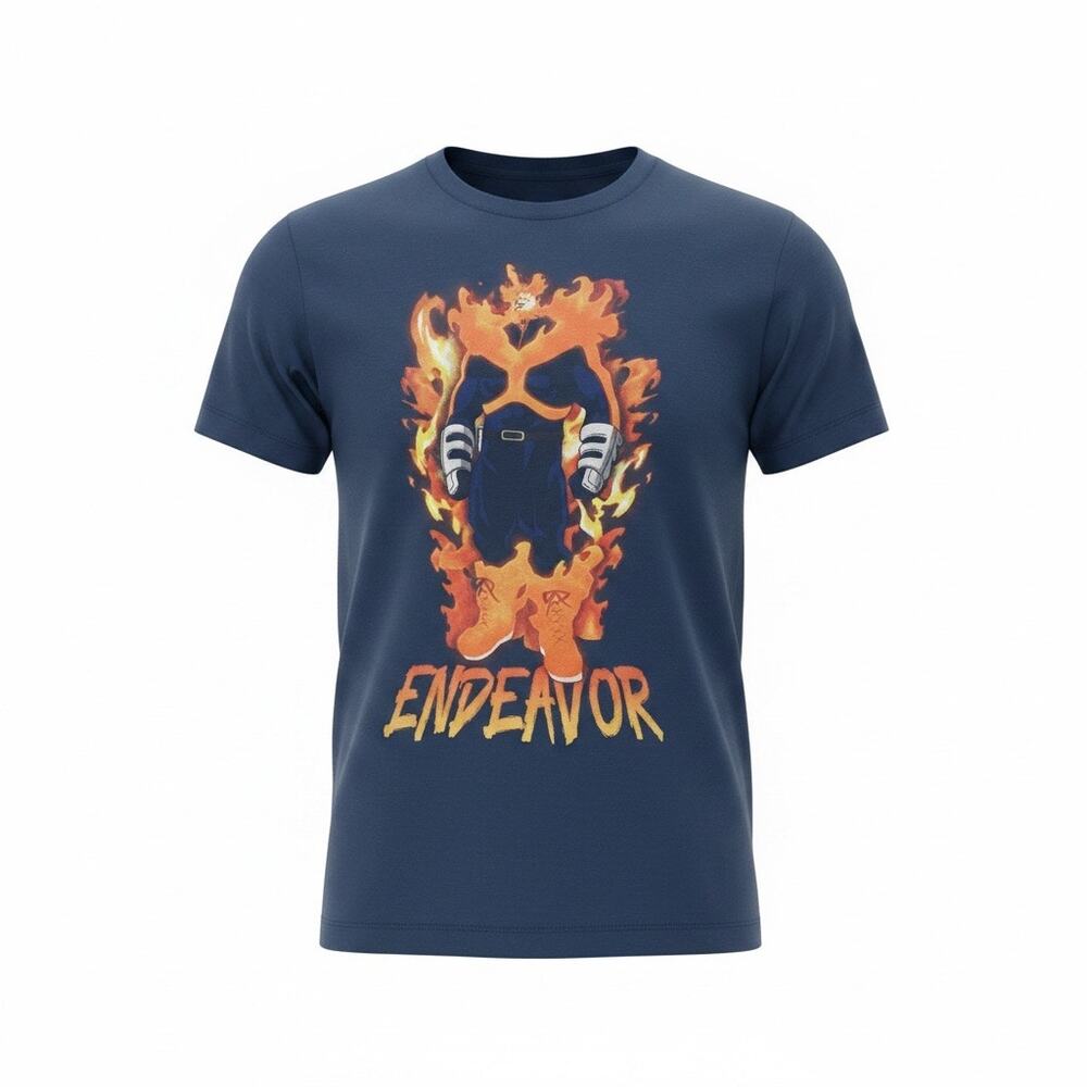 My Hero Academia Endeavor T Shirt Youth XL / Adult Small Anime Graphic Tee Navy